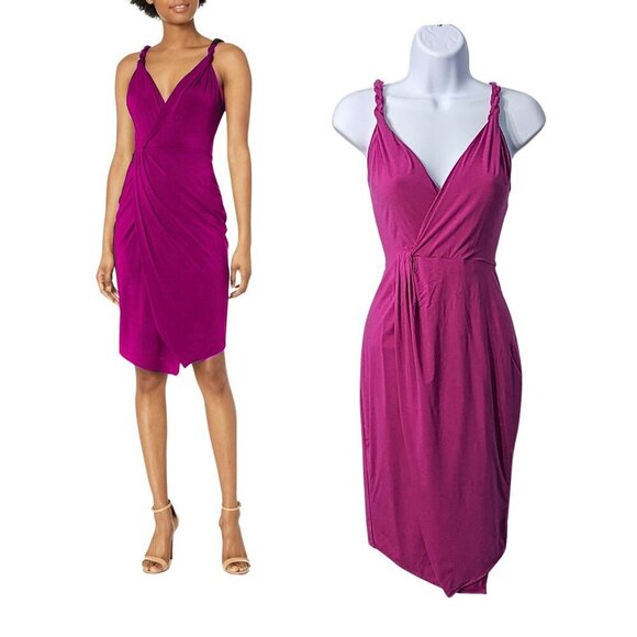 NWT RAMY BROOK Geniveve Deep Fuschia Tulip Skirt Dress Size S - Picture 1 of 9